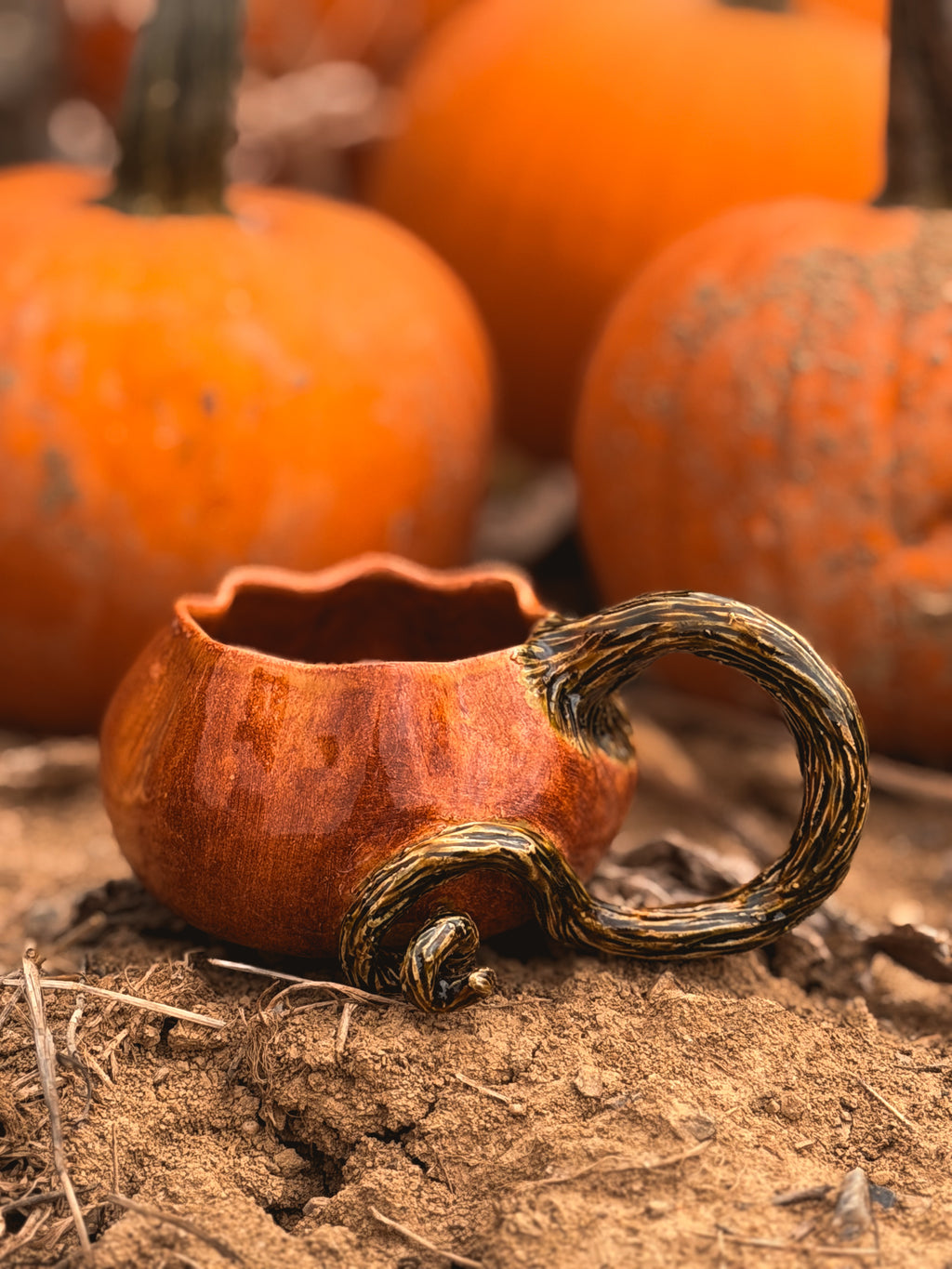 Récolte : Mug citrouille orange patiné