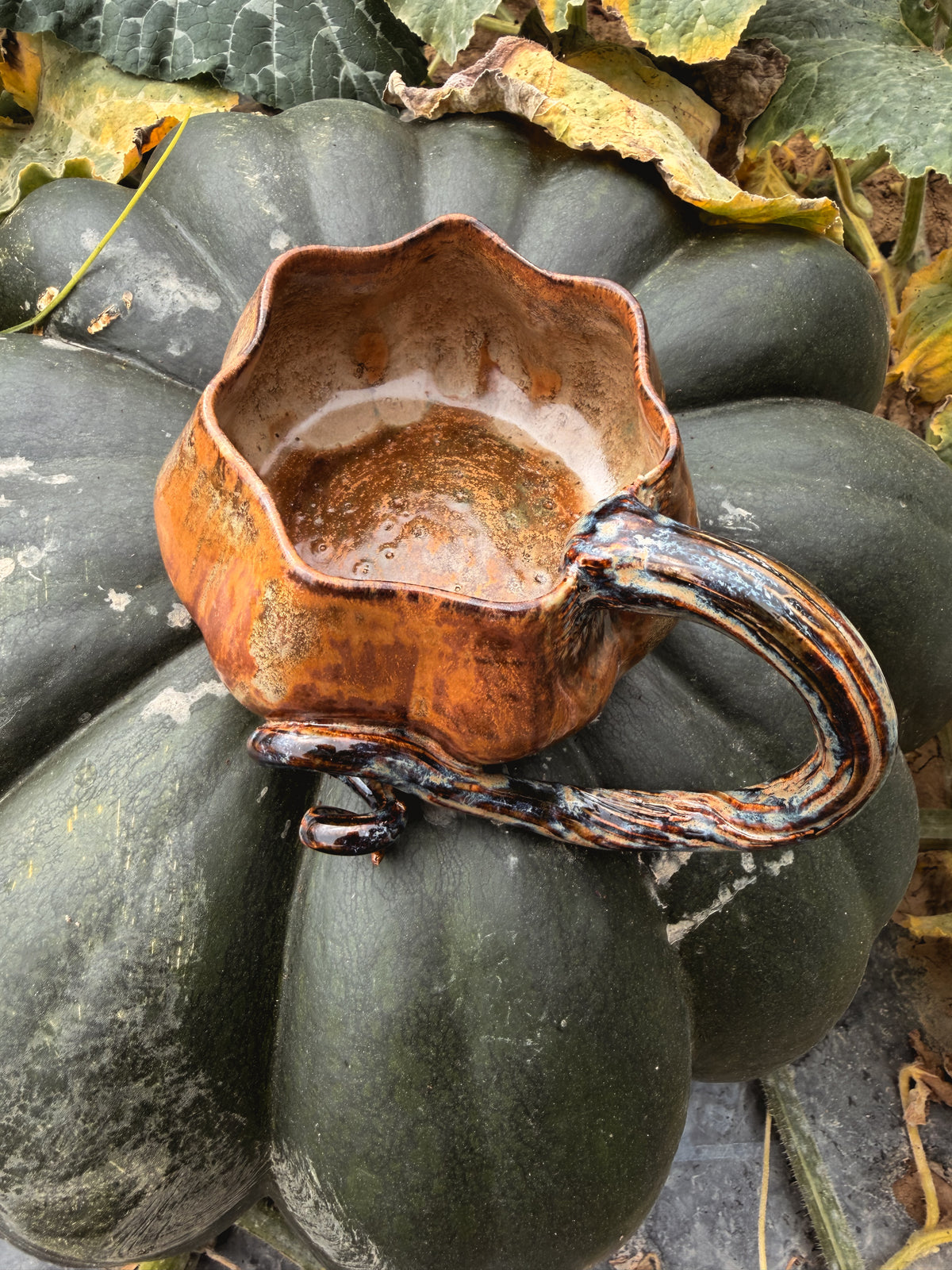 Récolte : Mug citrouille orange vielli